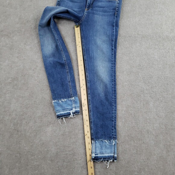 Rag & Bone 10 Inch Ankle Skinny‎ Jeans Womens 27 Blue Raw Released Hem Denim - Picture 2 of 16